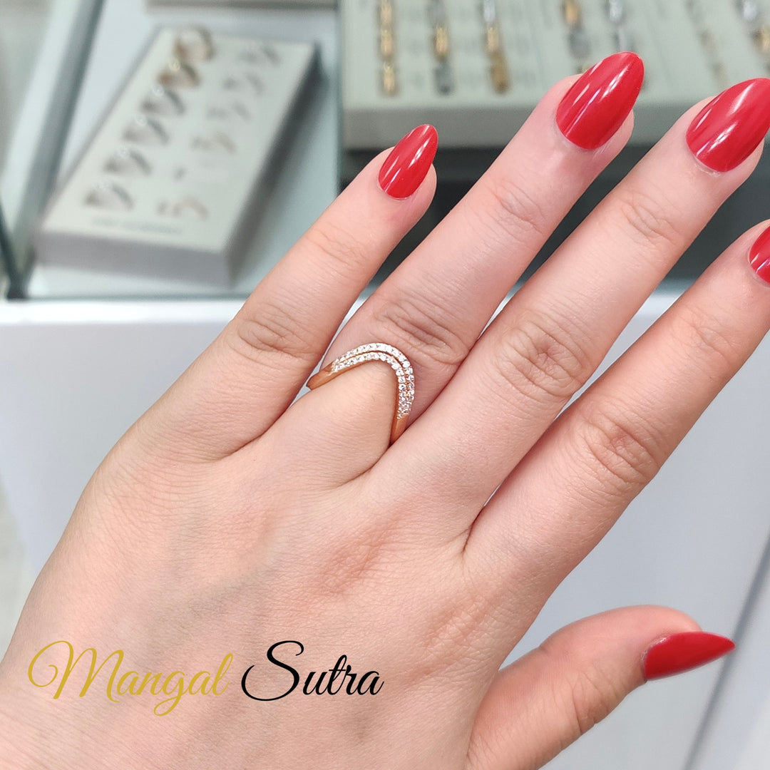 Double Band Vanki Diamond Ring