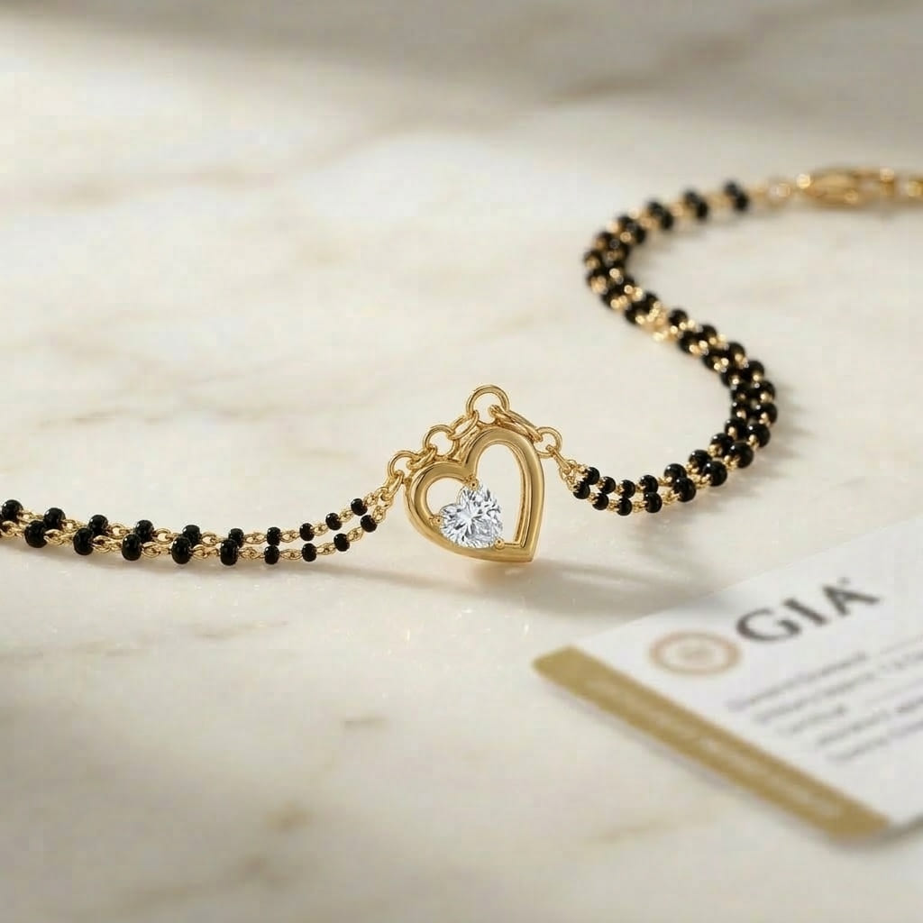 Solitaire Diamond Bracelet Mangalsutra