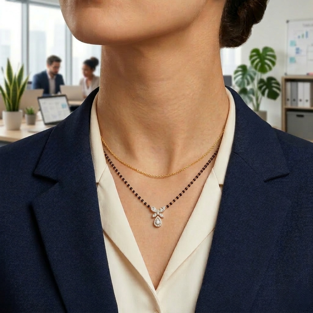 How to Style Light Weight Mangalsutra at Work