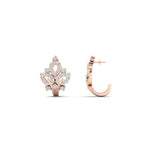 Load image into Gallery viewer, J Hoop Diamond Bali Earrings