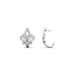 Load image into Gallery viewer, J Hoop Diamond Bali Earrings