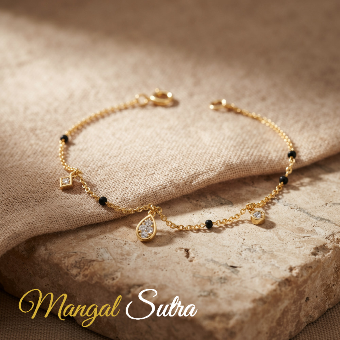 Diamond Teardrop Mangalsutra Bracelet
