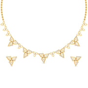 0.80 Carat Elegance Floral Diamond Necklace Set With Earrings