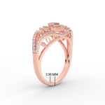Load image into Gallery viewer, Emerald Cut Halo Cluster Wide Band Ring

