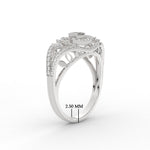 Load image into Gallery viewer, Emerald Cut Halo Cluster Wide Band Ring

