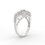 Load image into Gallery viewer, Emerald Cut Halo Cluster Wide Band Ring
