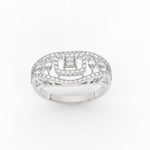 Load image into Gallery viewer, Emerald Cut Halo Cluster Wide Band Ring
