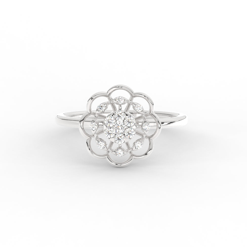 Delicate Flower Diamond Ring