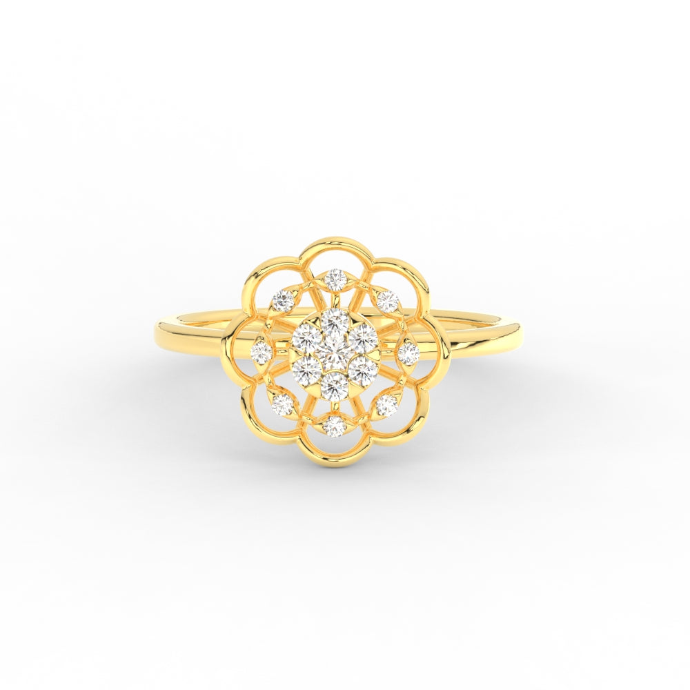Delicate Flower Diamond Ring