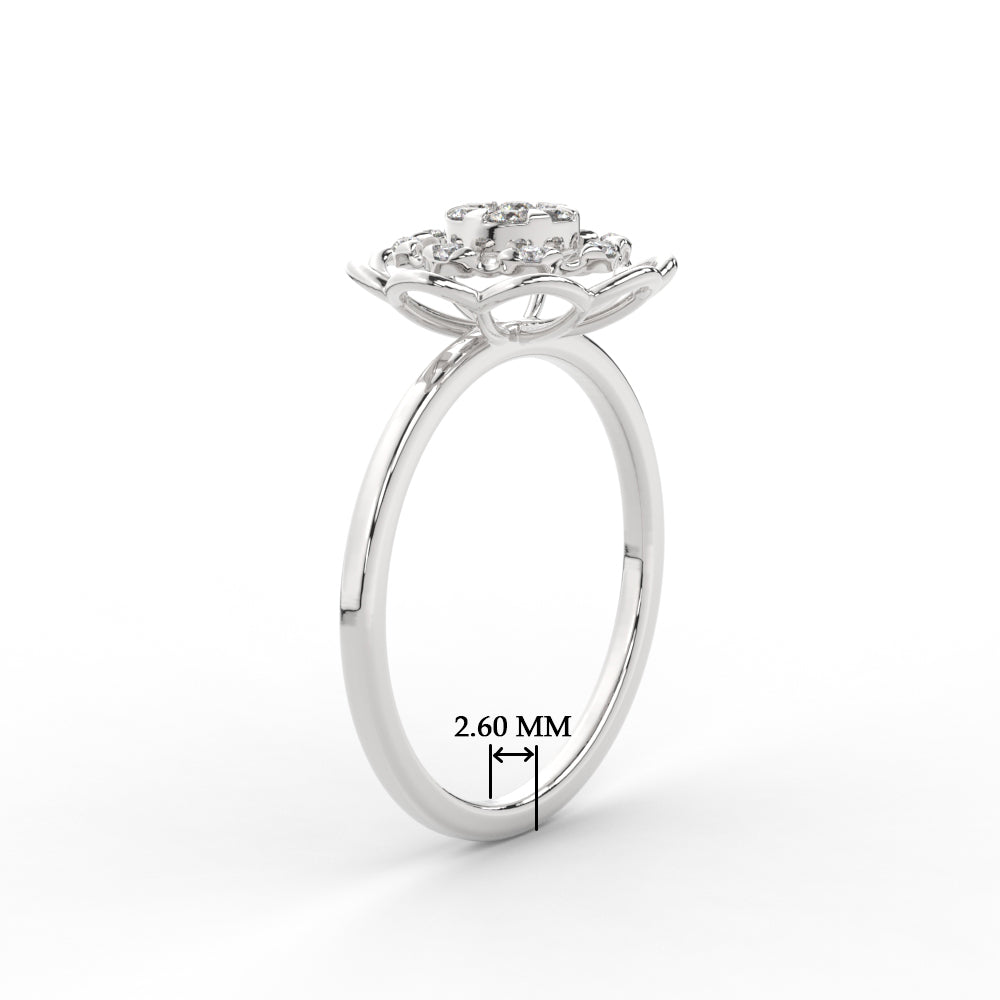 Delicate Flower Diamond Ring