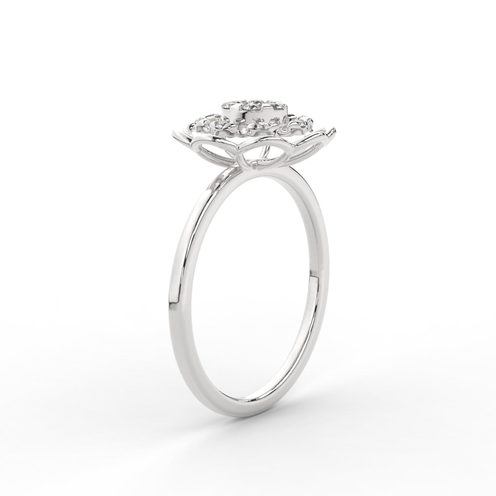 Delicate Flower Diamond Ring
