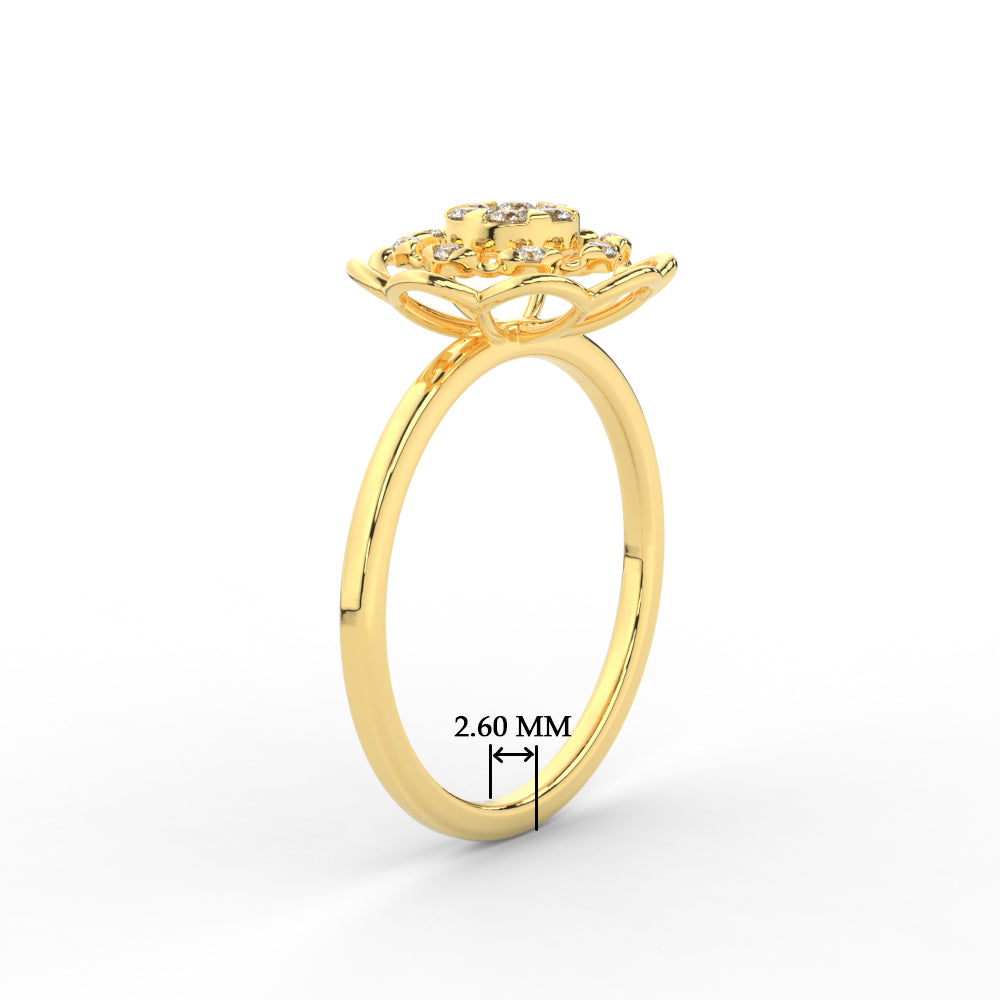 Delicate Flower Diamond Ring