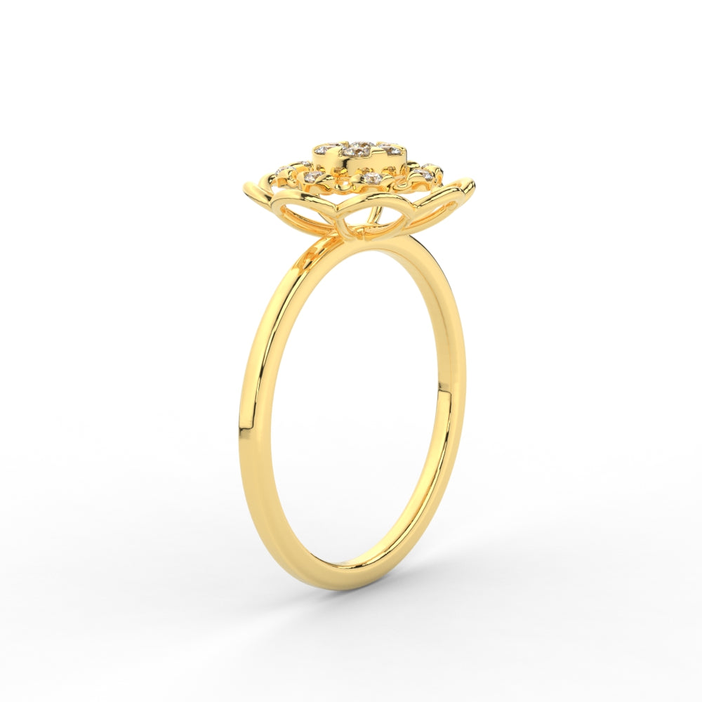 Delicate Flower Diamond Ring