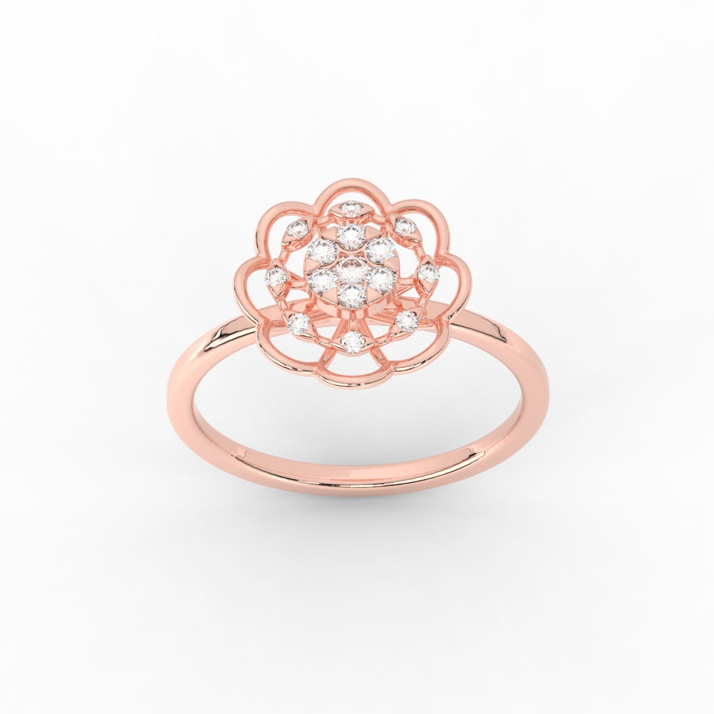 Delicate Flower Diamond Ring