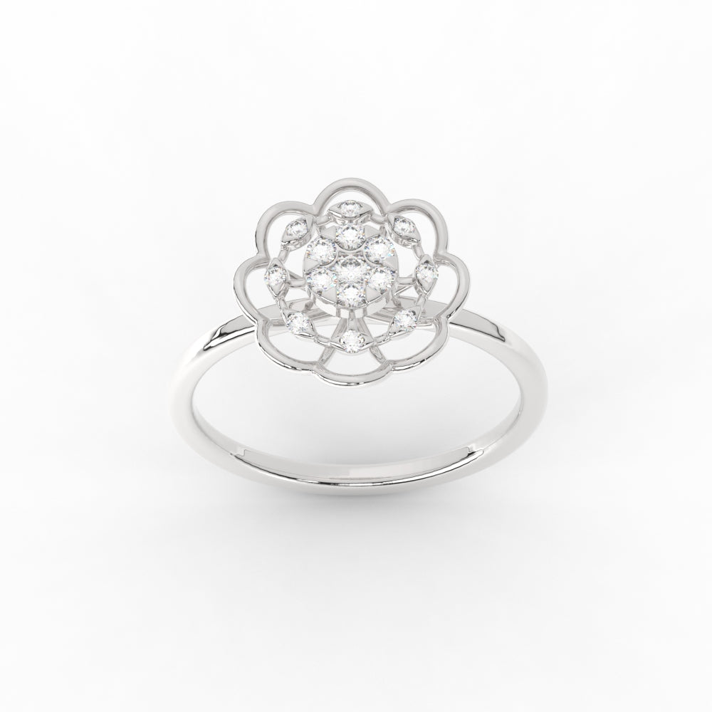 Delicate Flower Diamond Ring