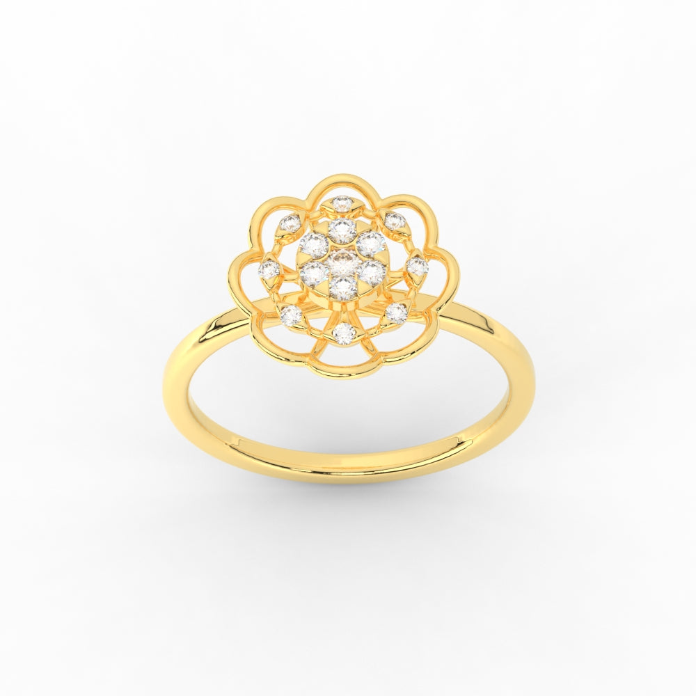 Delicate Flower Diamond Ring