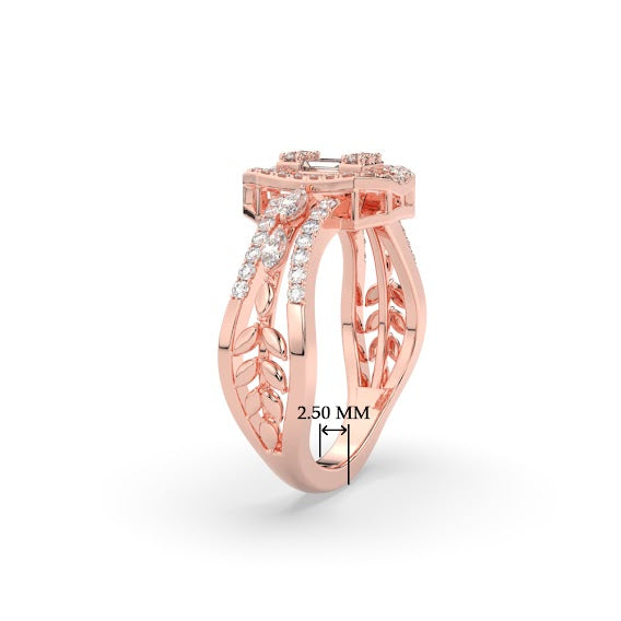 Emerald Cut Cluster Diamond Ring