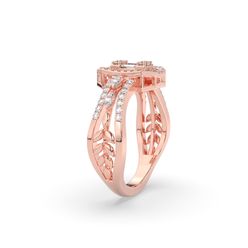 Emerald Cut Cluster Diamond Ring