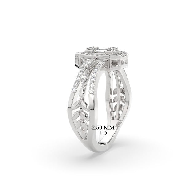 Emerald Cut Cluster Diamond Ring