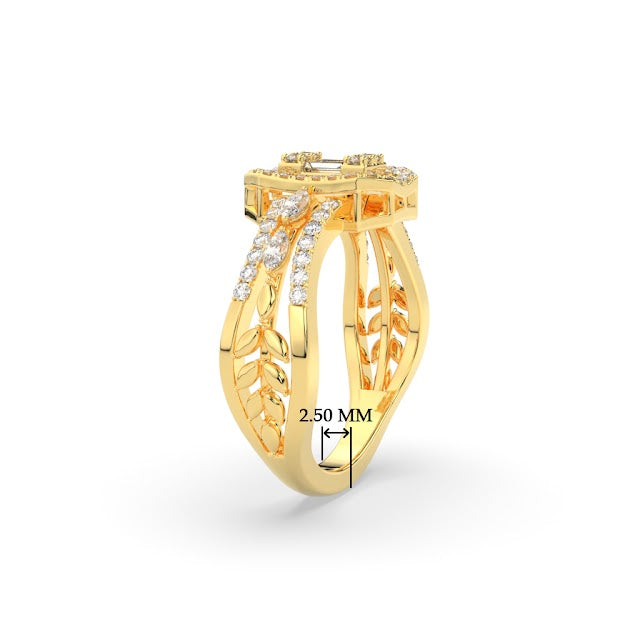 Emerald Cut Cluster Diamond Ring