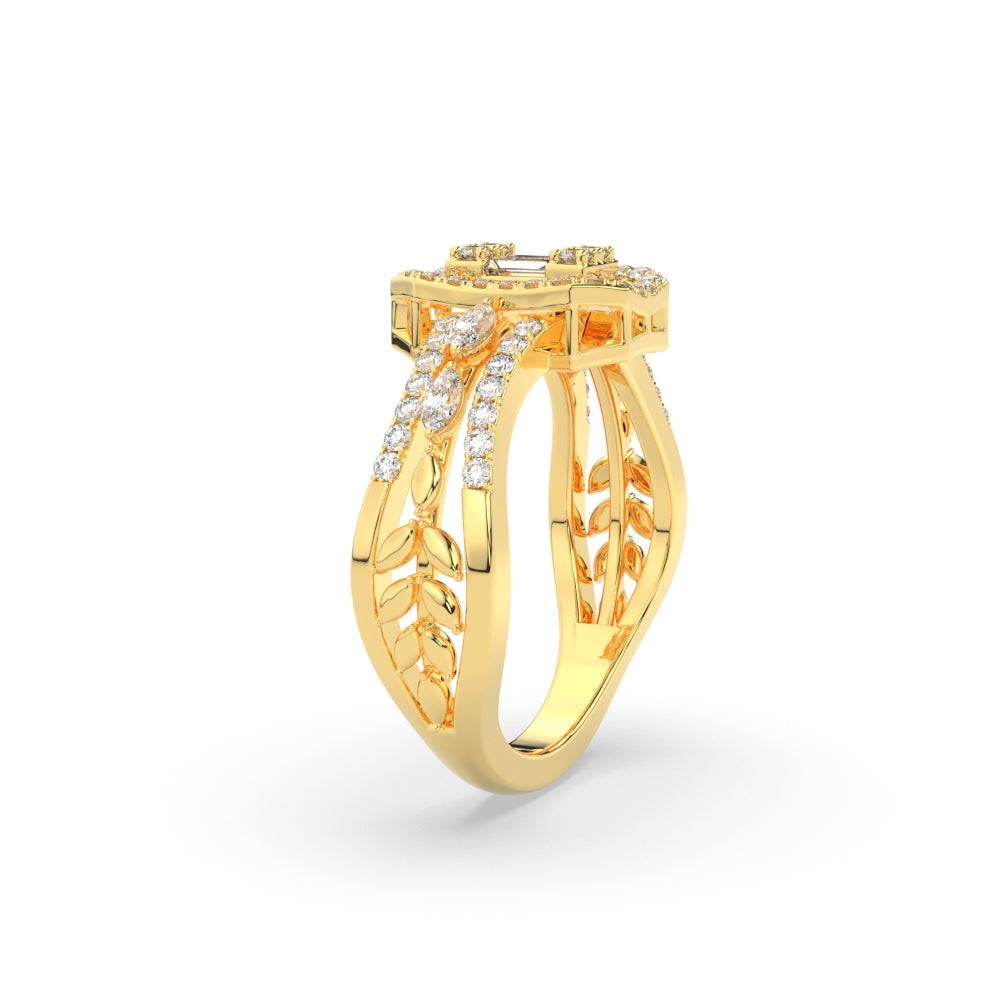 Emerald Cut Cluster Diamond Ring