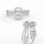 Load image into Gallery viewer, Emerald Cut Cluster Diamond Ring

