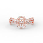 Load image into Gallery viewer, Emerald Cut Cluster Diamond Ring
