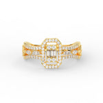 Load image into Gallery viewer, Emerald Cut Cluster Diamond Ring
