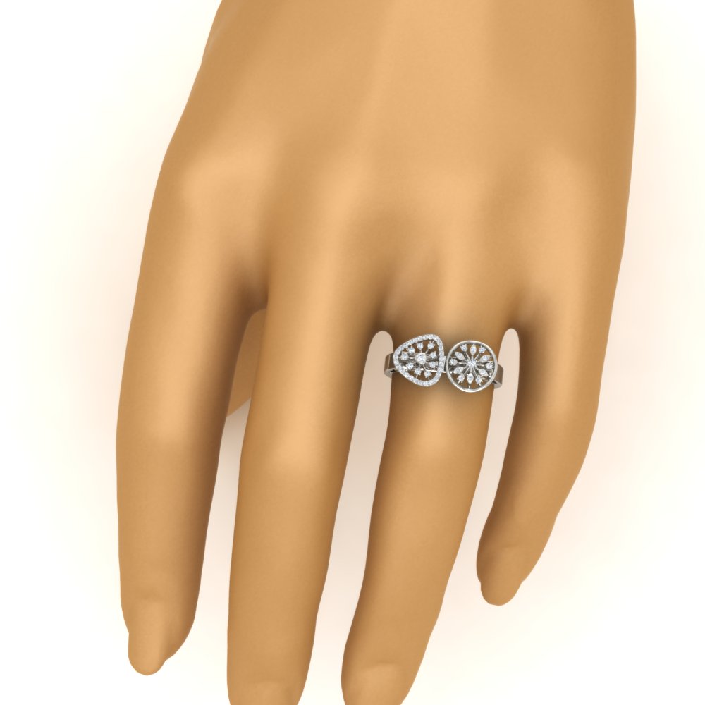 Wide Real Diamond Cocktail Ring – Mangalsutraonline