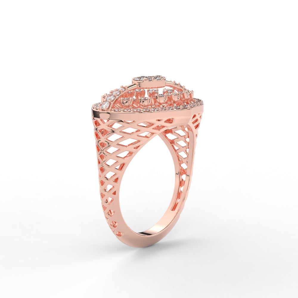 Antique Floral Diamond Engagement Ring