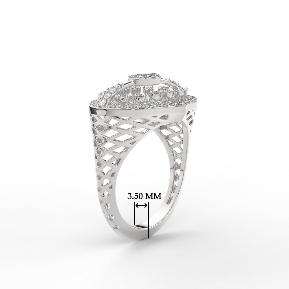 Antique Floral Diamond Engagement Ring