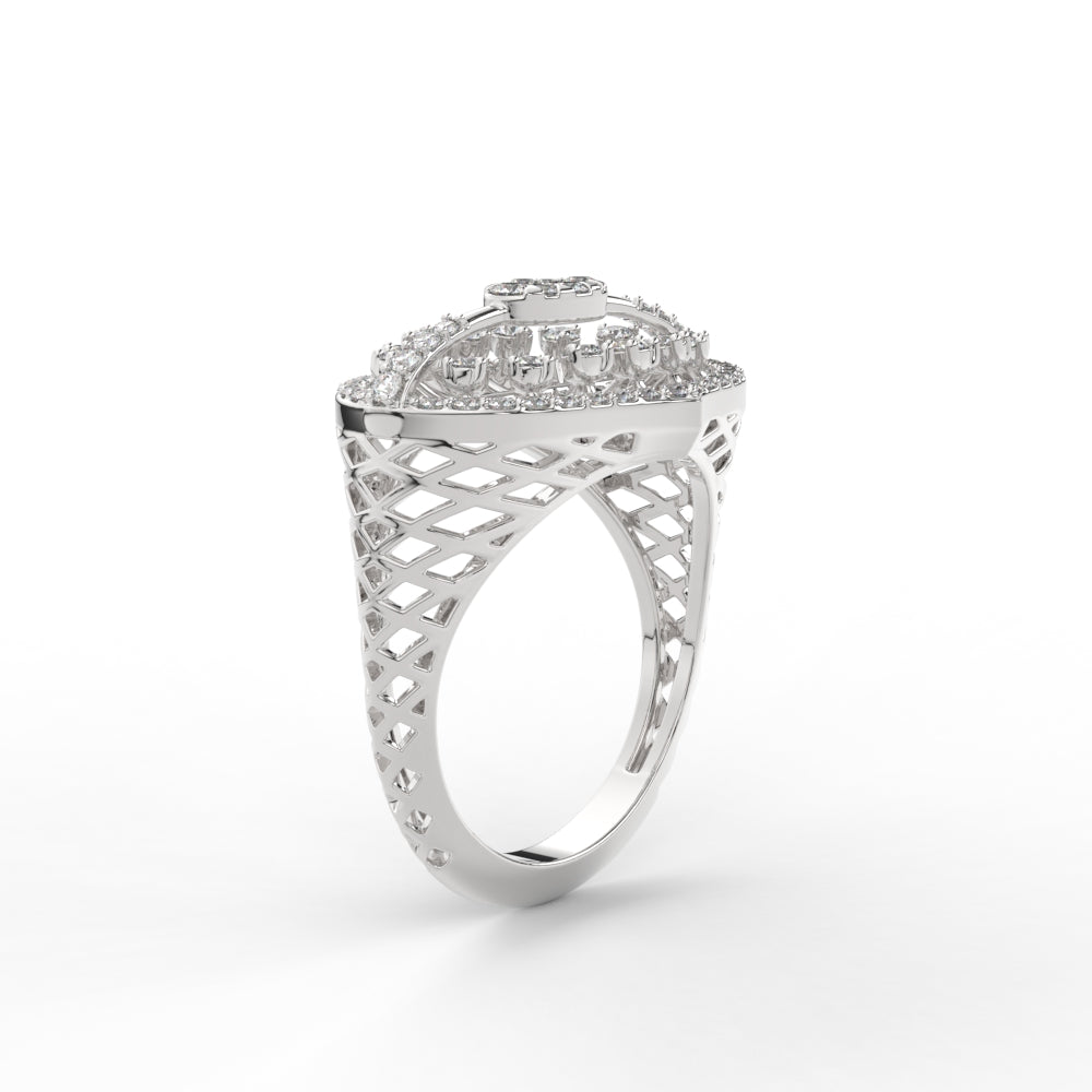 Antique Floral Diamond Engagement Ring