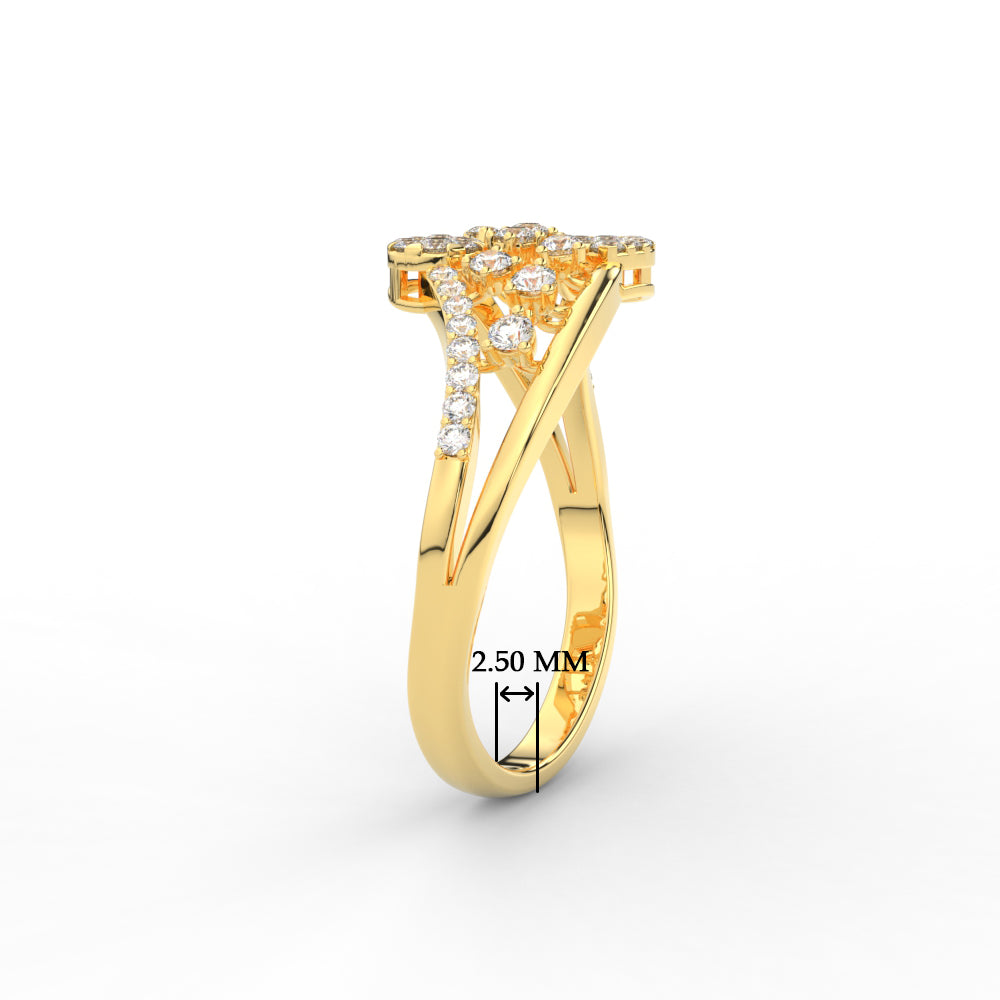 Swirl Daily Wear Natural Diamond Engagement Ring