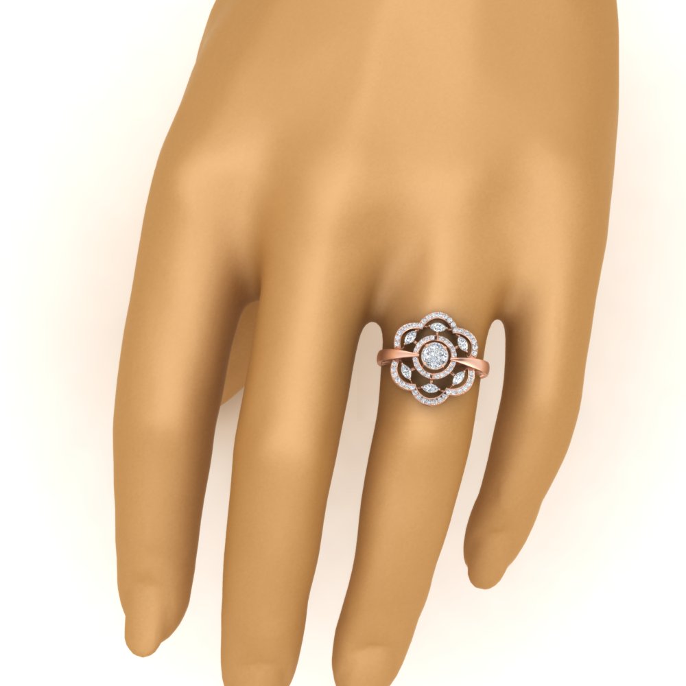 Beautiful Floral Diamond Engagement Ring – Mangalsutraonline
