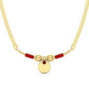 Red Coral Bars Thali Mangalyam Set