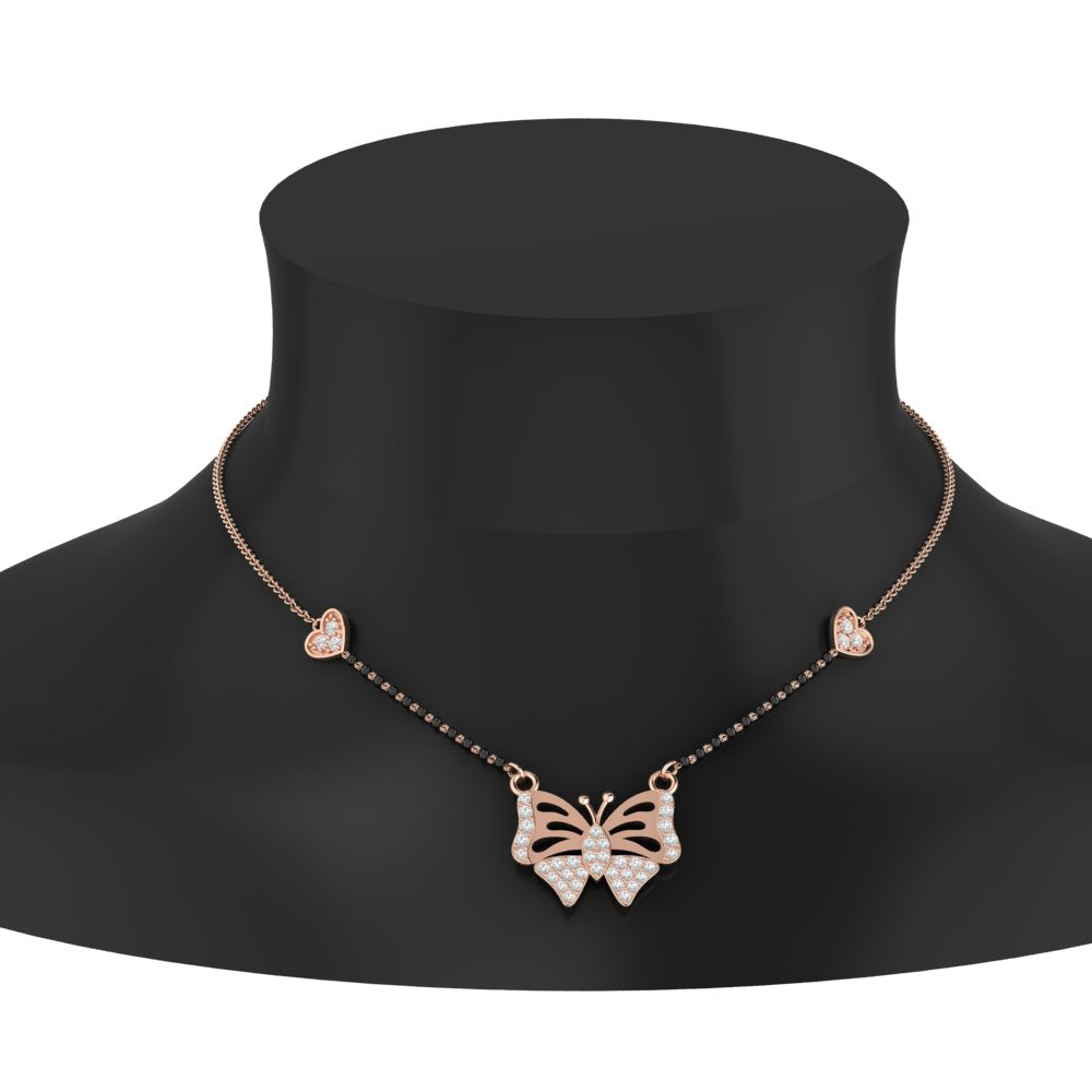 Butterfly Modern Love Diamond Necklace Mangalsutra