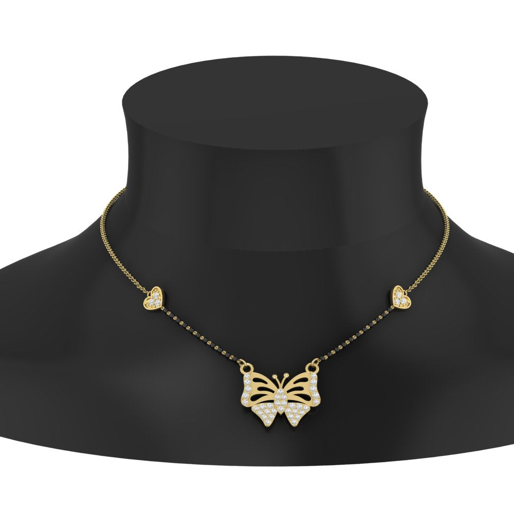 Butterfly Modern Love Diamond Necklace Mangalsutra