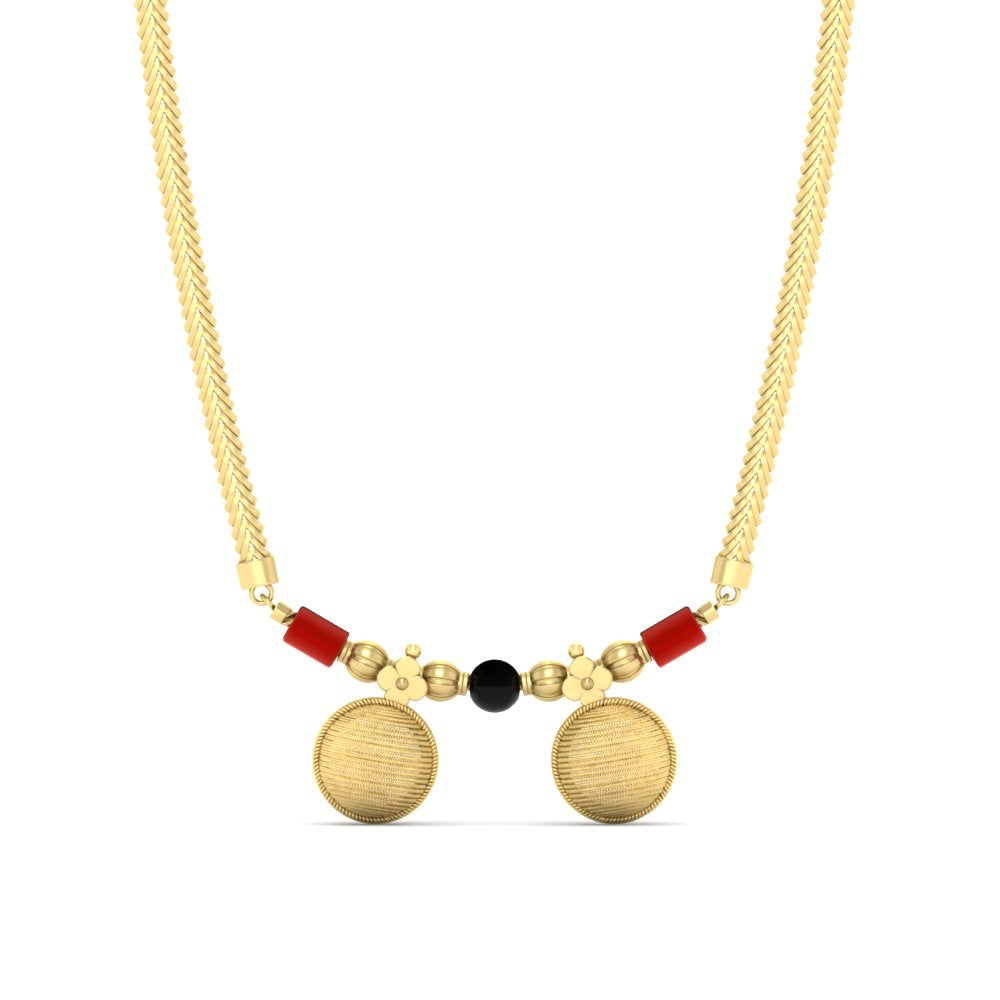 Double Coral with Black Beads And Wati Mangalsutra – Mangalsutraonline