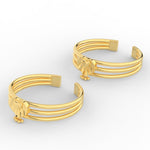 Load image into Gallery viewer, Traditional 3 Layers Heart Design Gold Toe Ring
