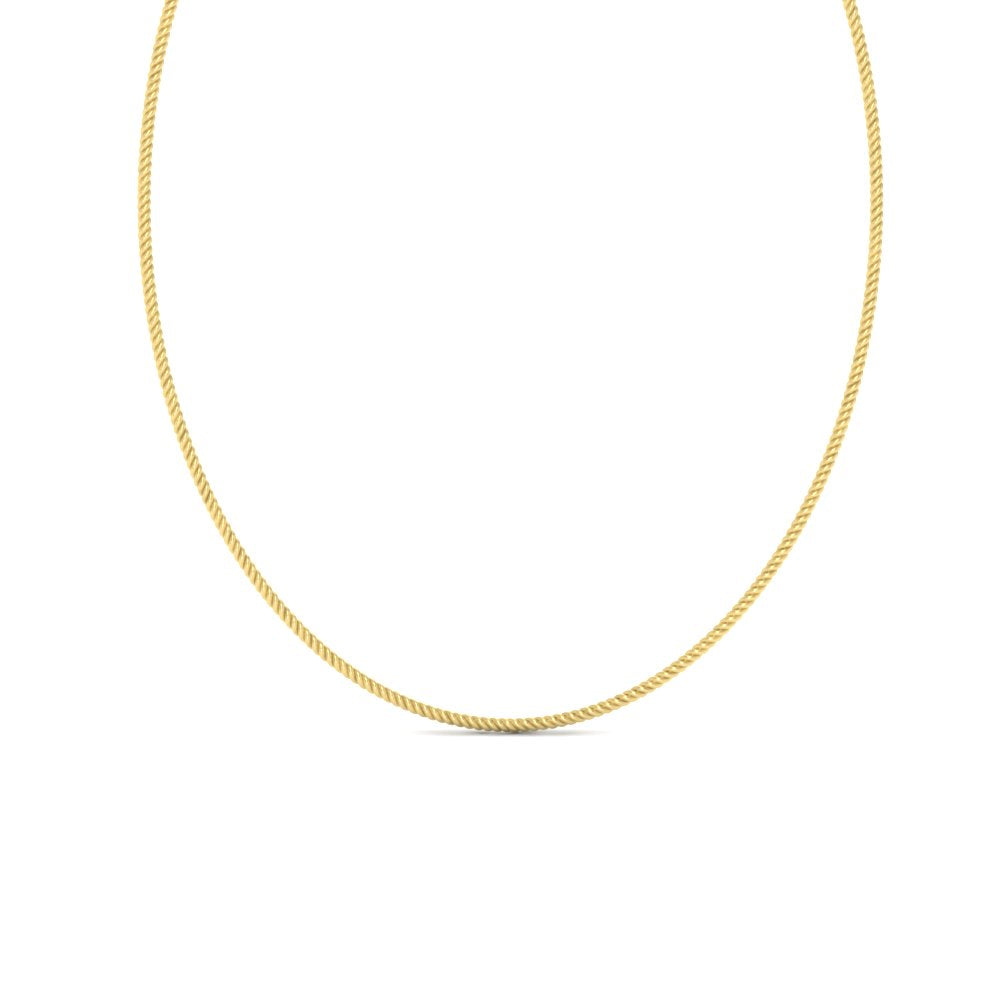 14K Yellow Gold 2.4mm Lite Round Wheat Chain for Men and Women