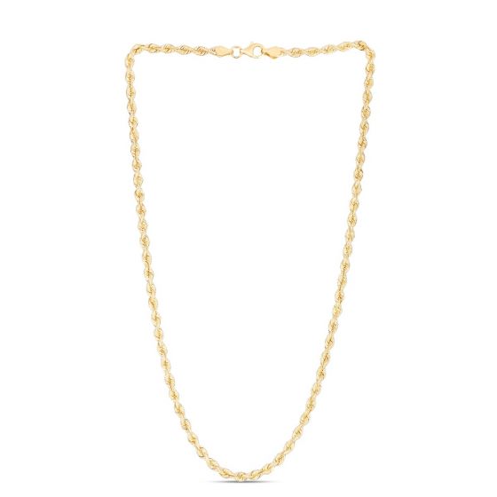 3.7mm 14K Silky Gold Rope Chain Necklace