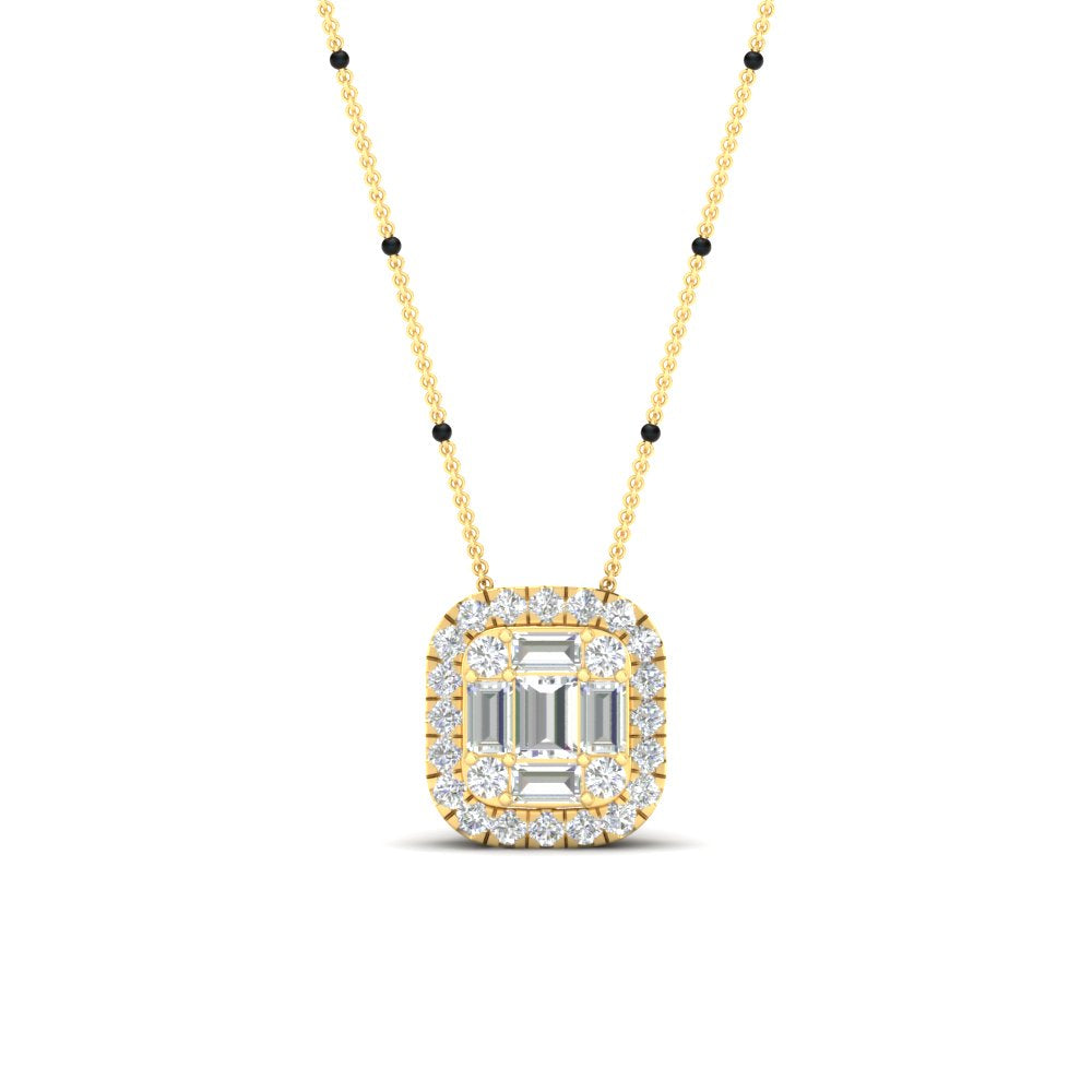 Round & Baguette Cut Diamond Fancy Mangalsutra