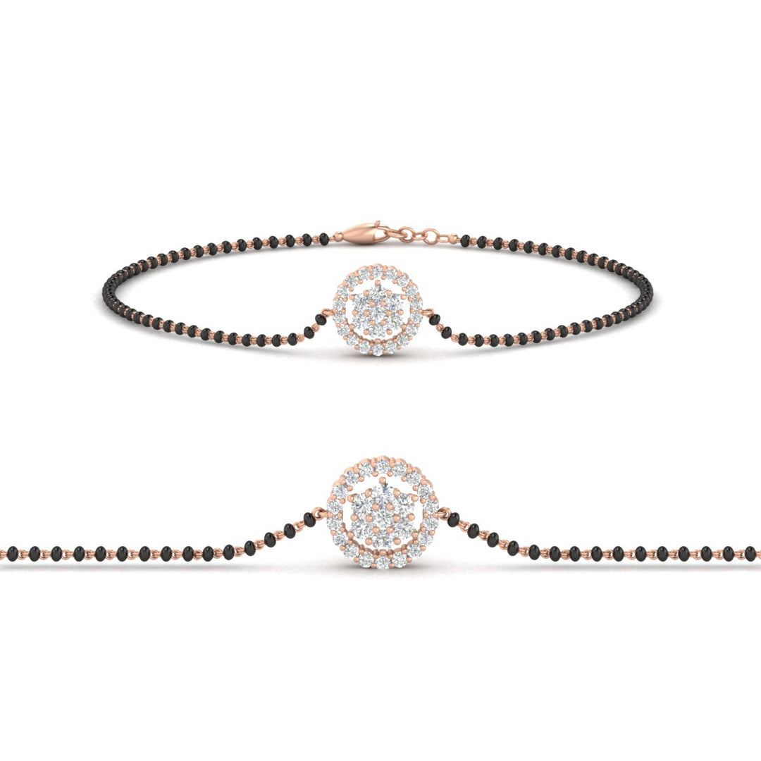 Simple Halo Diamond Mangalsutra Bracelet