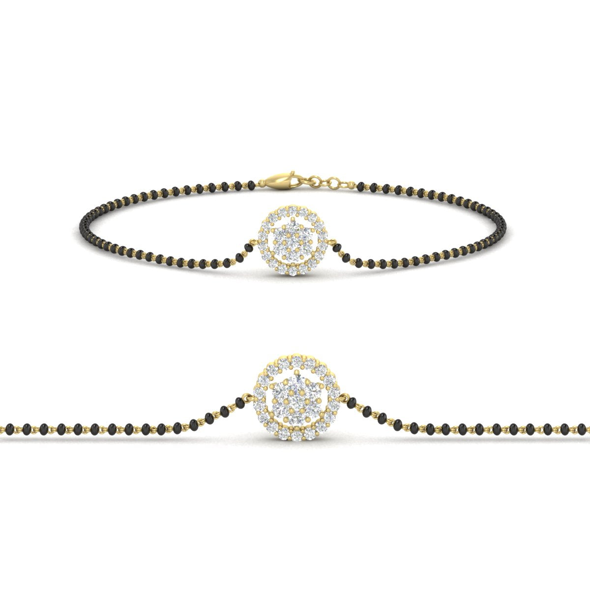 Simple Halo Diamond Mangalsutra Bracelet