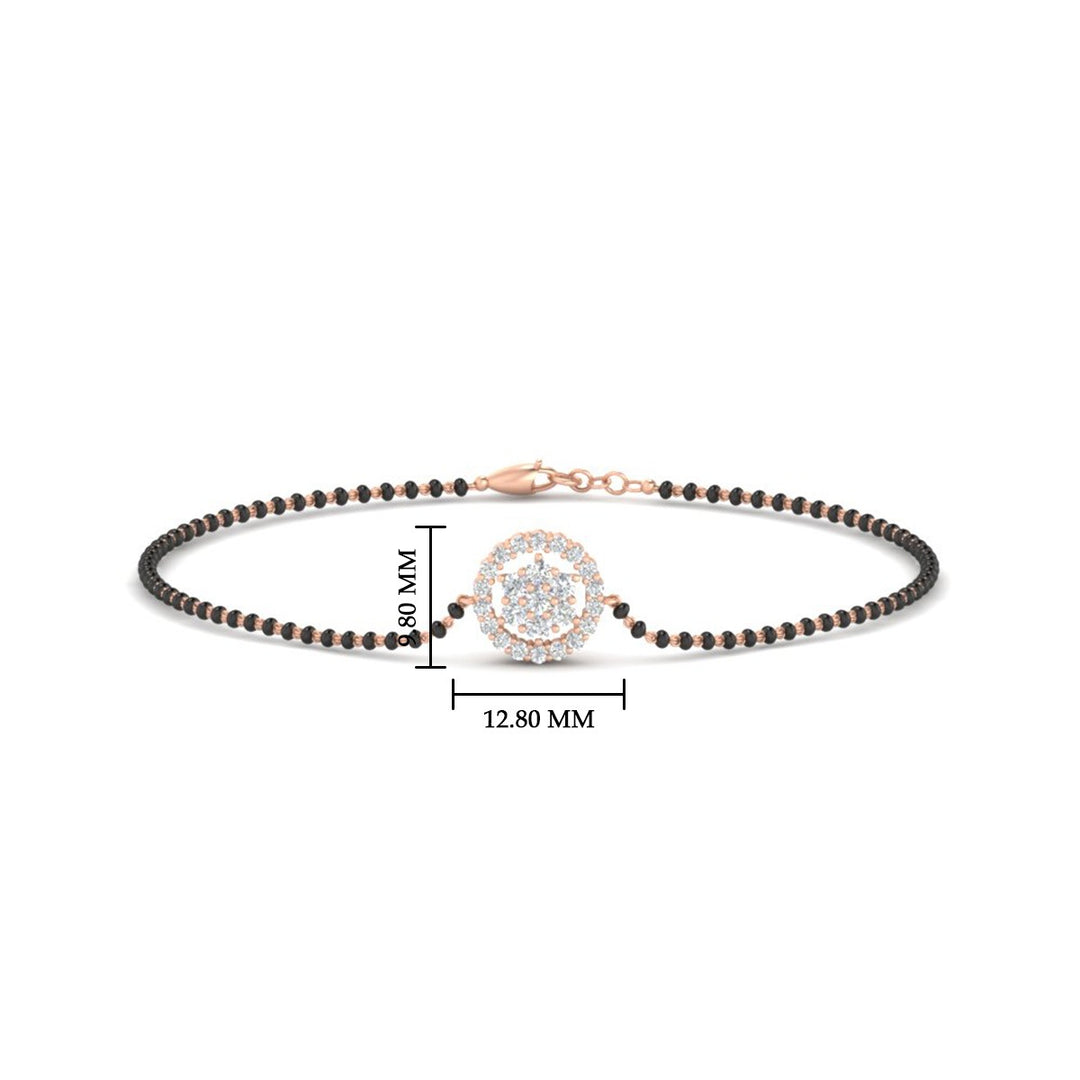 Simple Halo Diamond Mangalsutra Bracelet