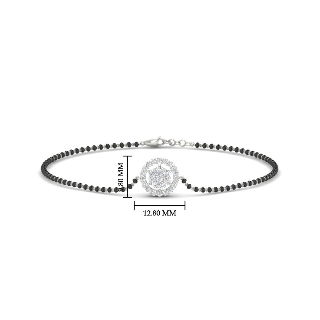 Simple Halo Diamond Mangalsutra Bracelet