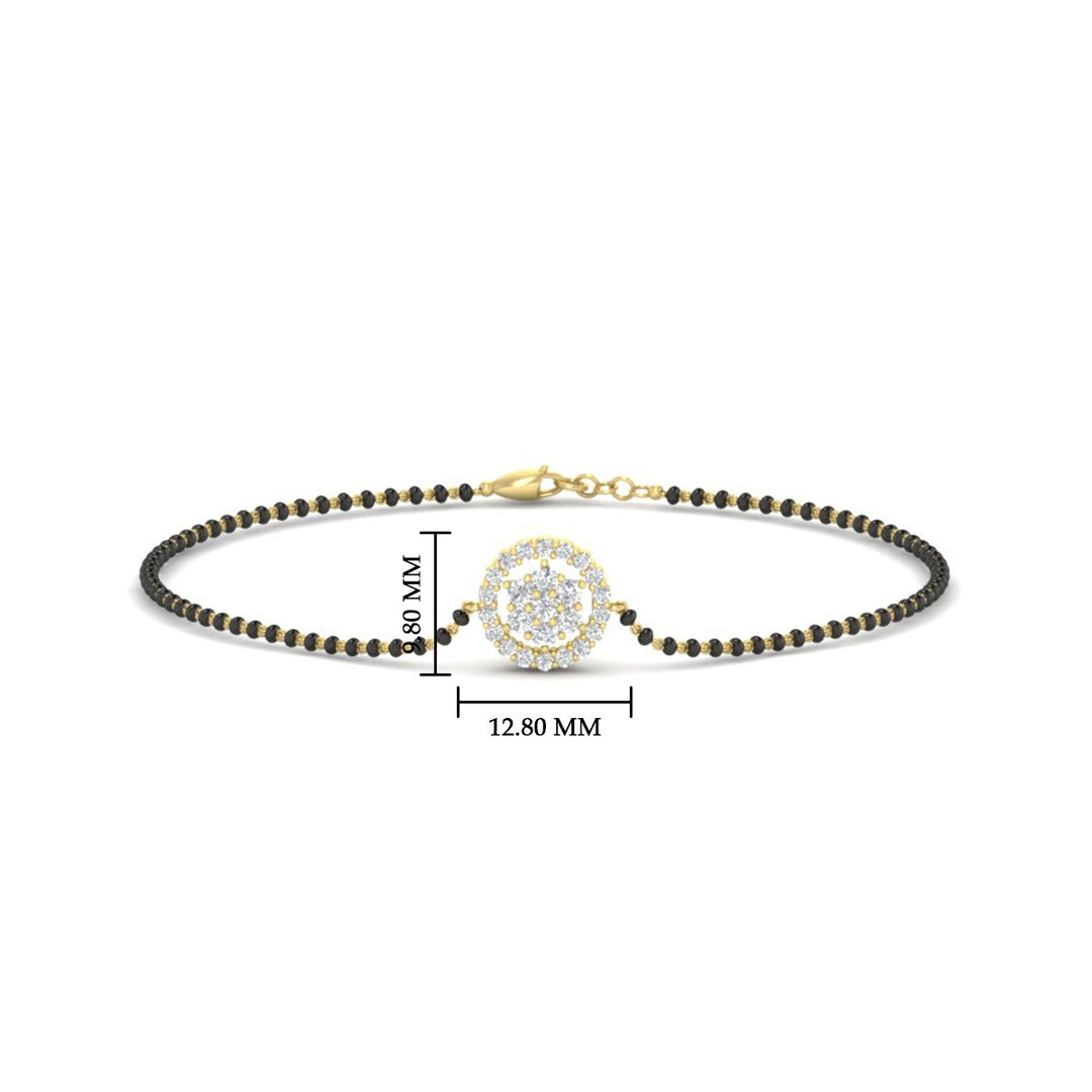 Simple Halo Diamond Mangalsutra Bracelet