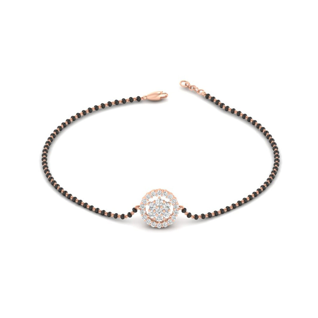 Simple Halo Diamond Mangalsutra Bracelet