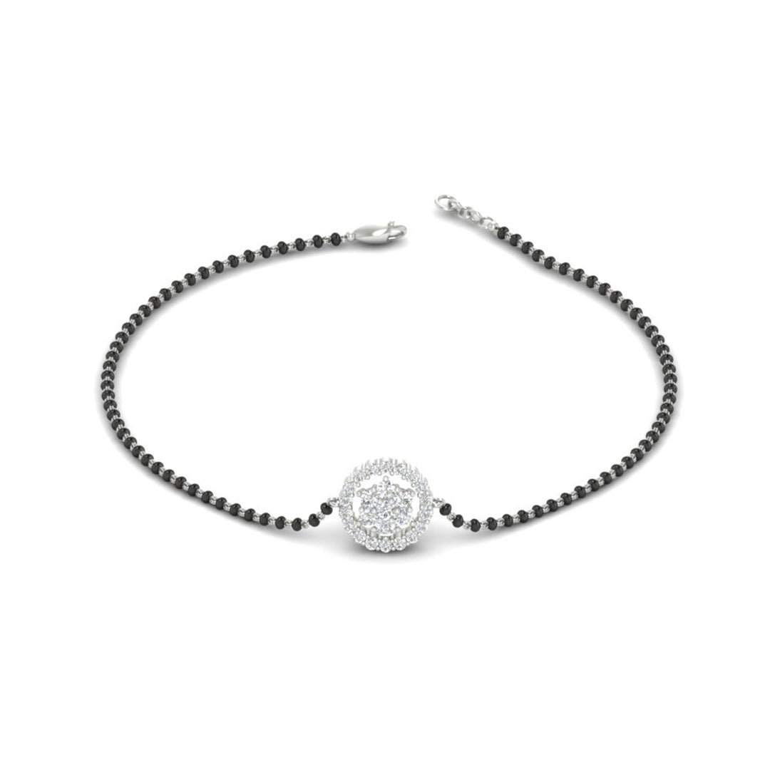 Simple Halo Diamond Mangalsutra Bracelet
