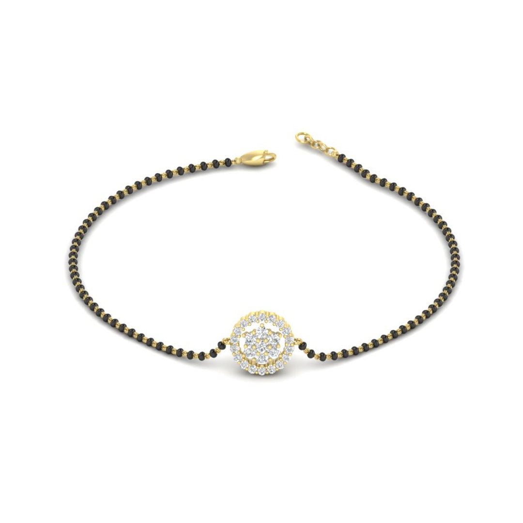 Simple Halo Diamond Mangalsutra Bracelet